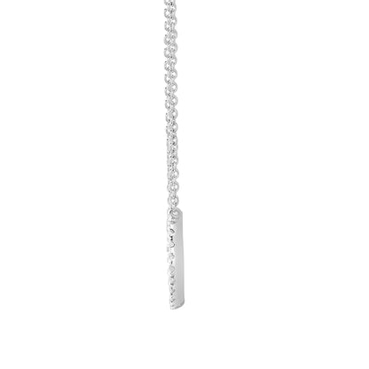 18ct White 0.18ct Natural Diamond Circle Pendant - 18" Chain included