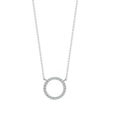 18ct White Natural Diamond Circle Pendant - 18" Chain included