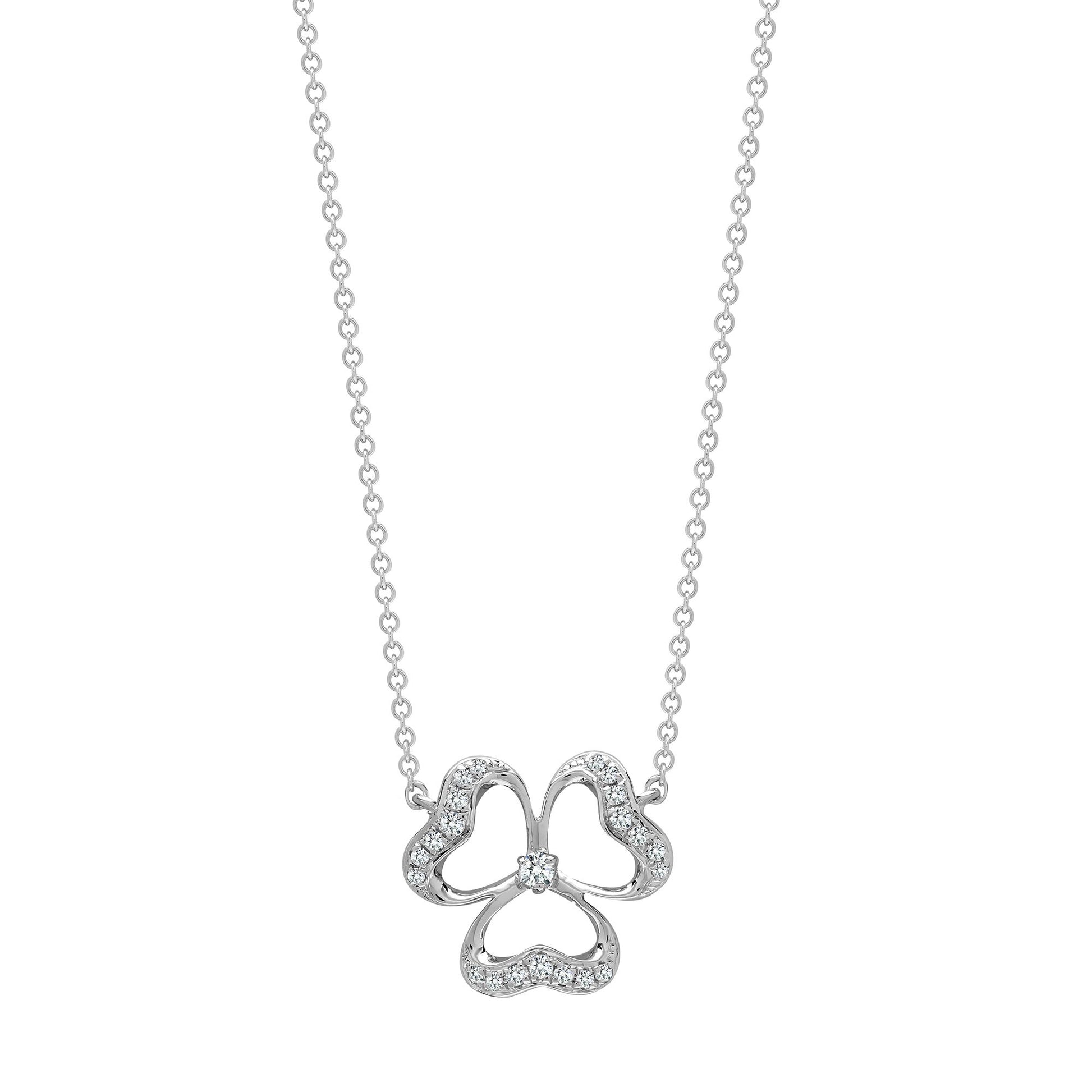18ct White 0.11ct Natural Diamond Pendant - 18" Chain included