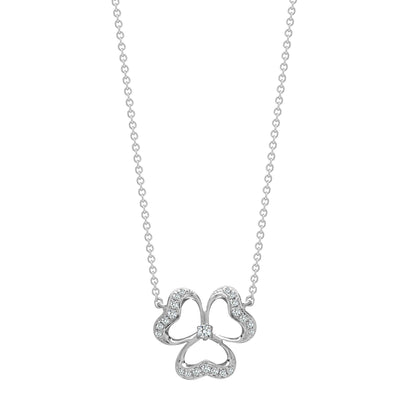 18ct White 0.11ct Natural Diamond Pendant - 18" Chain included
