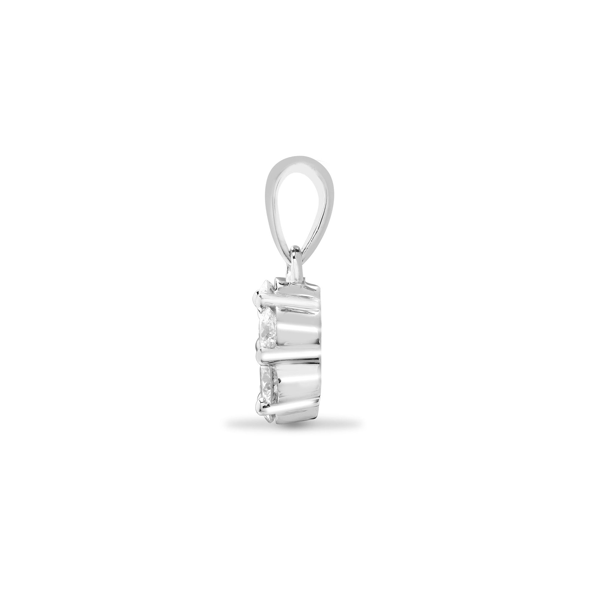 18ct White 0.33ct Natural Diamond 7 Stone Cluster Pendant