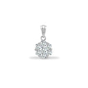 18ct White Natural Diamond 7 Stone Cluster Pendant