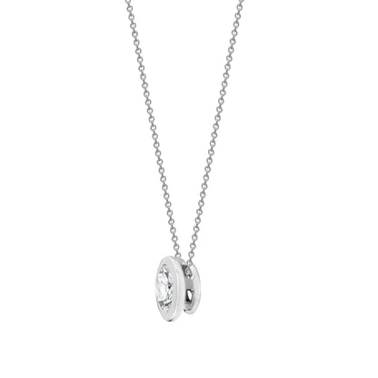 18ct White 0.50ct Threaded Rub over set Natural Diamond Pendant