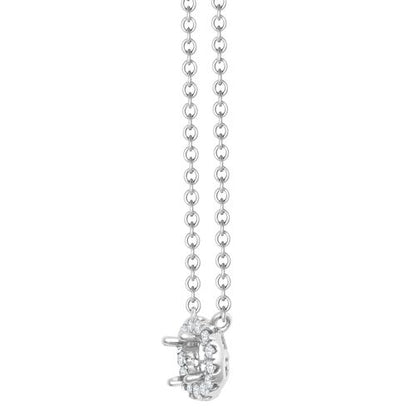18ct White Gold 0.08ct Natural Diamond Halo Pendant with 16"-18" Chain Extender set with a 0.25ct G SI1 Diamond