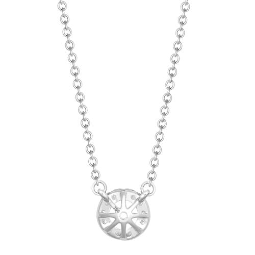 Lab 18ct White Gold 0.08ct Diamond Halo Pendant with 16"-18" Chain Extender set with a 0.25ct G SI1 Diamond