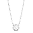18ct White Gold 0.08ct Natural Diamond Halo Pendant with 16"-18" Chain Extender set with a SI1 Diamond