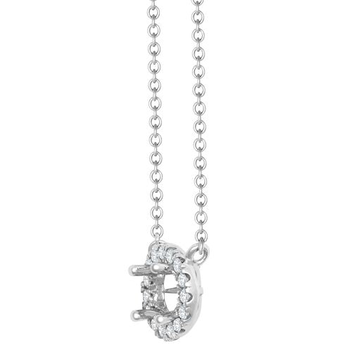 Lab 18ct White Gold 0.15ct Diamond Halo Pendant with 16"-18" Chain Extender set with a 0.70ct G SI1 Diamond