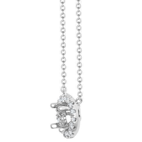 18ct White Gold 0.20ct Natural Diamond Halo Pendant with 16"-18" Chain Extender set with a 1.00ct J I1 Diamond