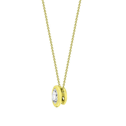 18ct Yellow 0.10ct Threaded Rub over set Natural Diamond Pendant