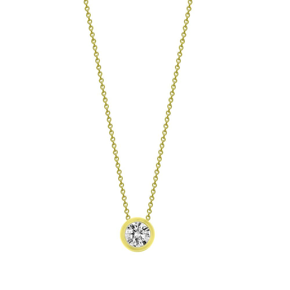 18ct Yellow 1.00ct Threaded Rub over set Natural Diamond Pendant