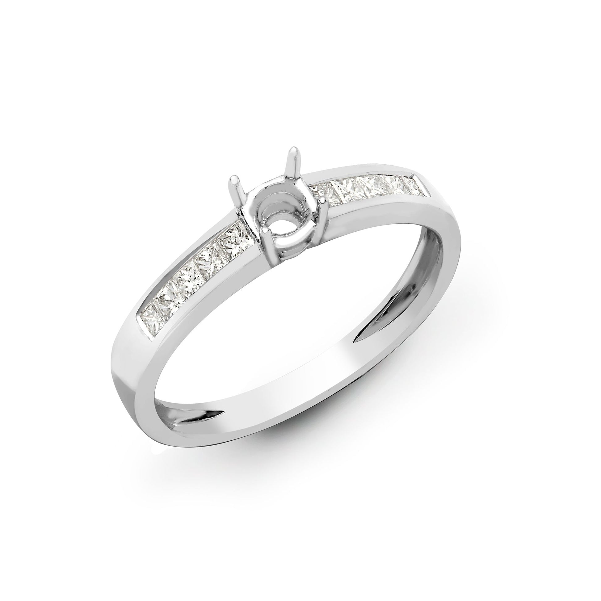 18ct White Gold 0.28ct Natural Diamond Ring. Fits 0.25ct