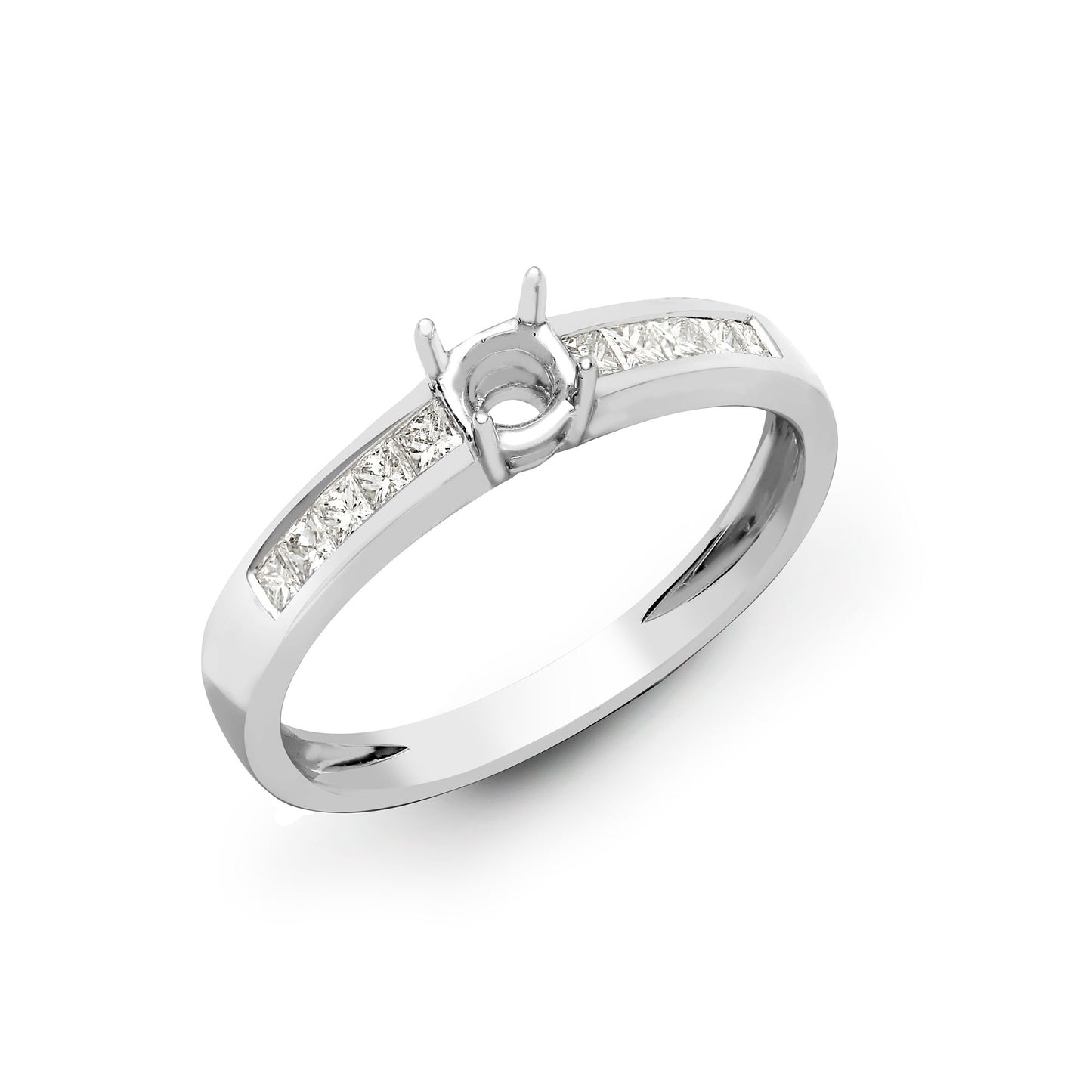 18ct White Gold 0.38ct Natural Diamond Ring. Fits 0.75ct