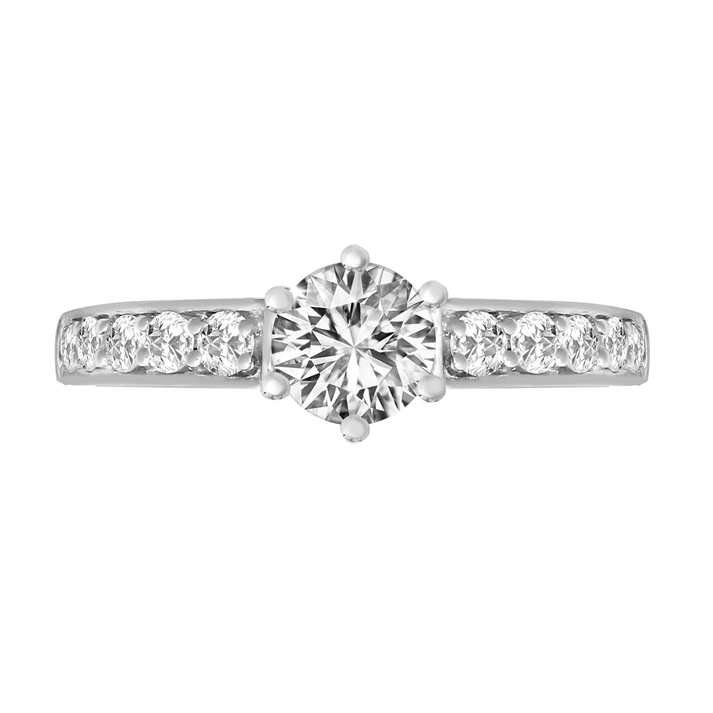 18ct White Gold 25pts Natural Diamond Ring. Fits 50pt