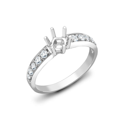 18ct White Gold 30pts Natural Diamond Ring. Fits 75pt