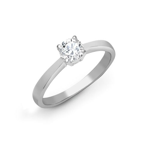 18ct White Gold 1ct Solitaire Natural Diamond Ring