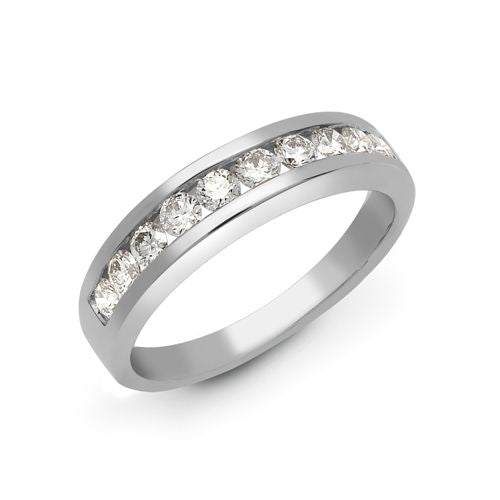 18ct White Gold 25pts Channel Set Natural Diamond Ring