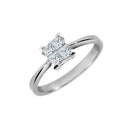 18ct White Gold 25pt 4 x Princess Cut Natural Diamond Ring
