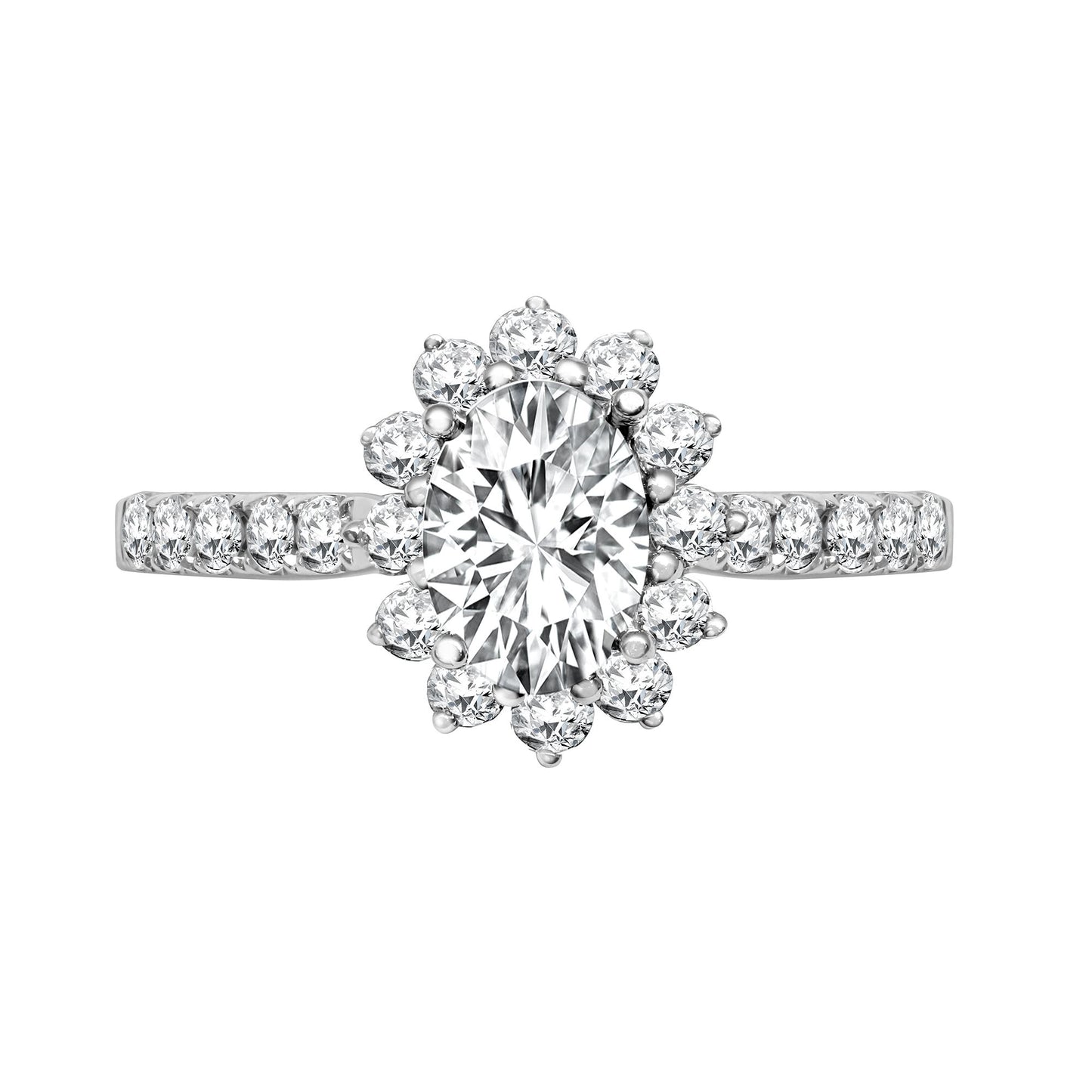 J | 18ct White Gold 50pt Semi Set Natural Diamond Ring Mount.Fits7x5.5mm