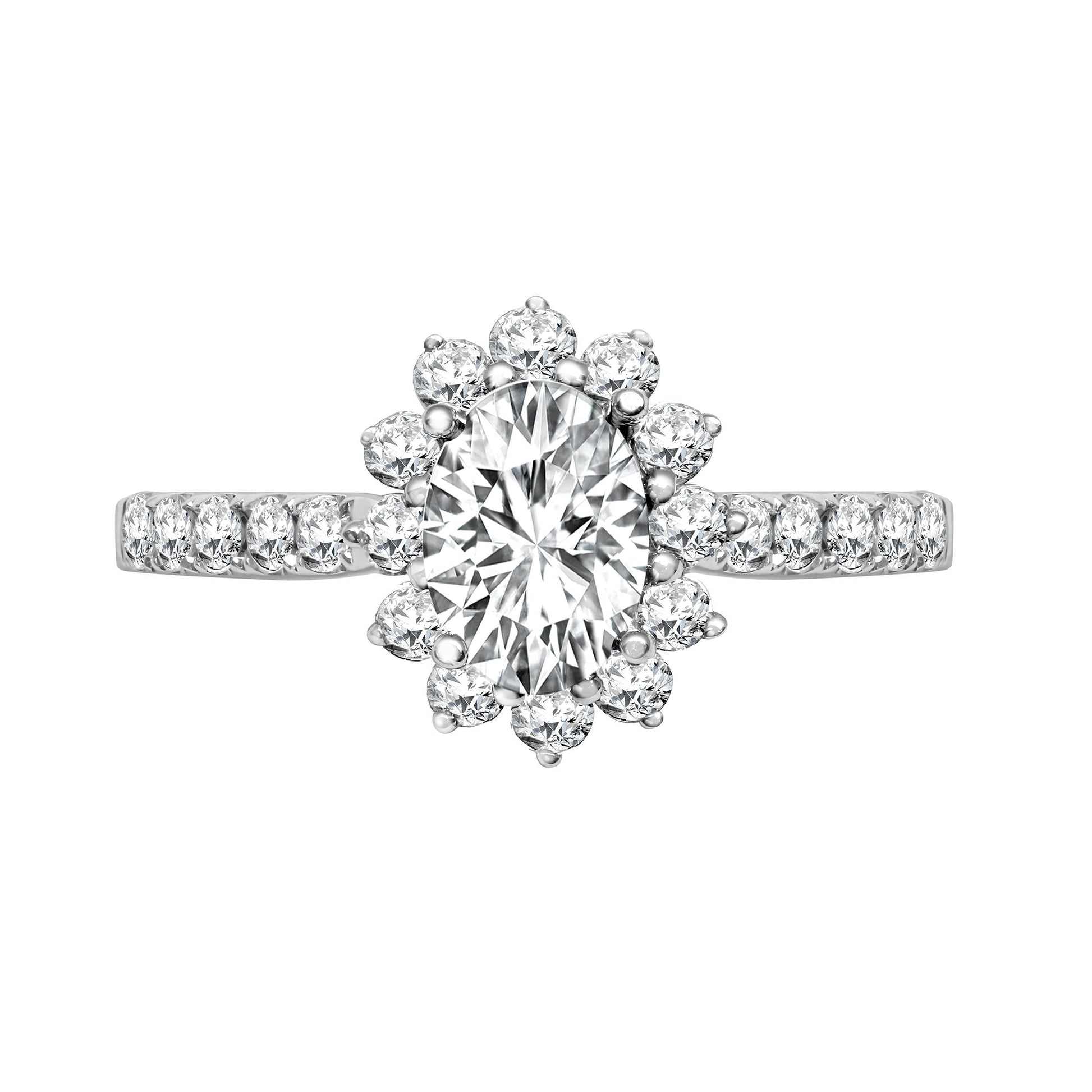 J | 18ct White Gold 50pt Semi Set Natural Diamond Ring Mount.Fits7x5.5mm