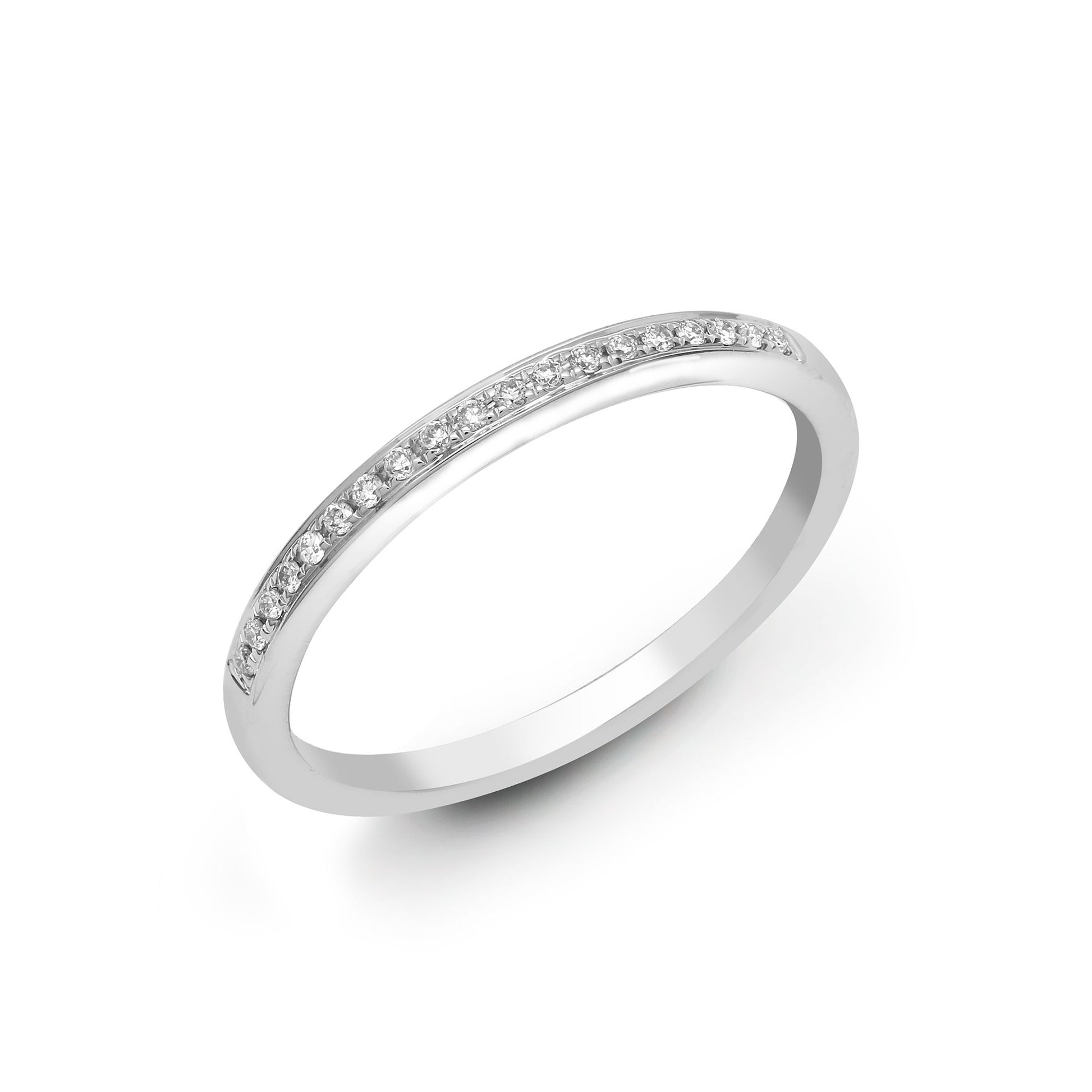 18ct White Gold 26pt Pave Set Natural Diamond Eternity Ring