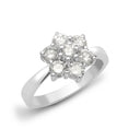 18ct White Gold 50pts 7 Stone Cluster Natural Diamond Ring