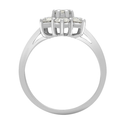18ct White Gold 75pts 7 Stone Cluster Natural Diamond Ring