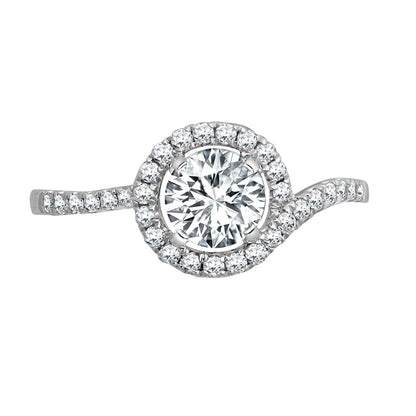 18ct White 0.28ct Natural Diamond Semi Set Ring - Holds 0.50ct