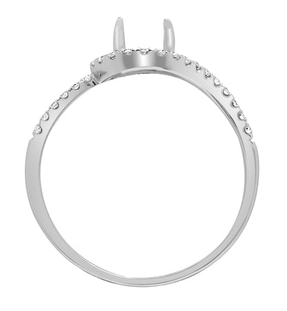 18ct White 0.28ct Natural Diamond Semi Set Ring - Holds 0.50ct