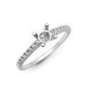 18ct White 0.17ct Natural Diamond Semi Set Ring - Holds