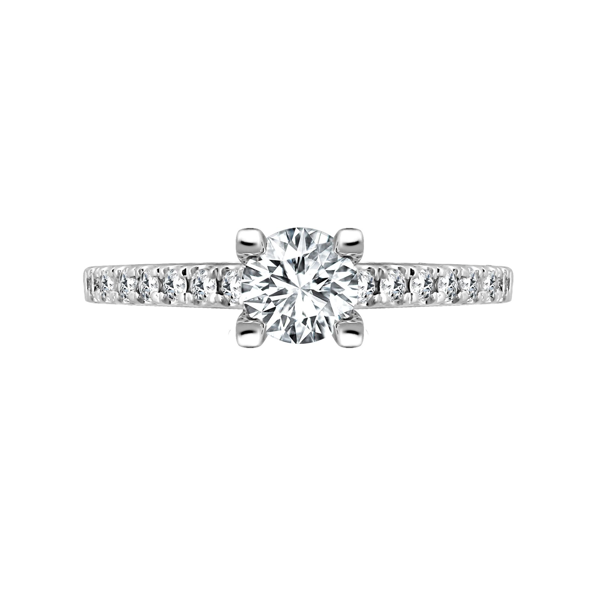 Lab 18ct White 0.17ct Diamond Semi Set Ring - Holds 0.70ct