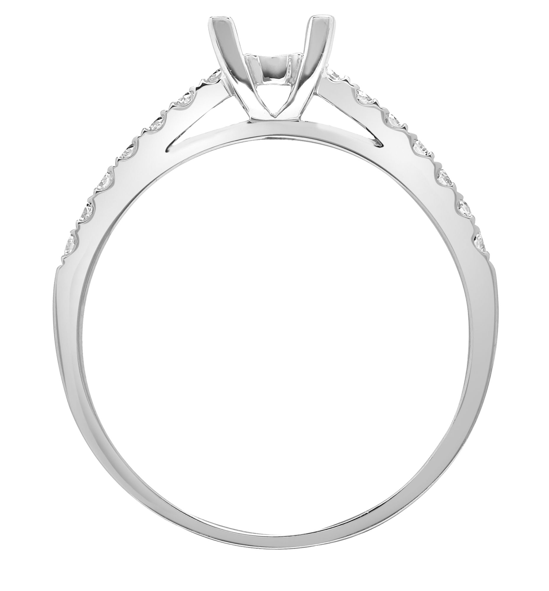 Lab 18ct White 0.17ct Diamond Semi Set Ring - Holds 0.70ct