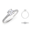 18ct White 0.17ct Natural Diamond Semi Set Ring - Holds