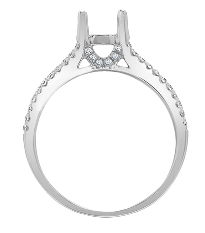 18ct White 0.37ct Natural Diamond Semi Set Ring - Holds 0.50ct