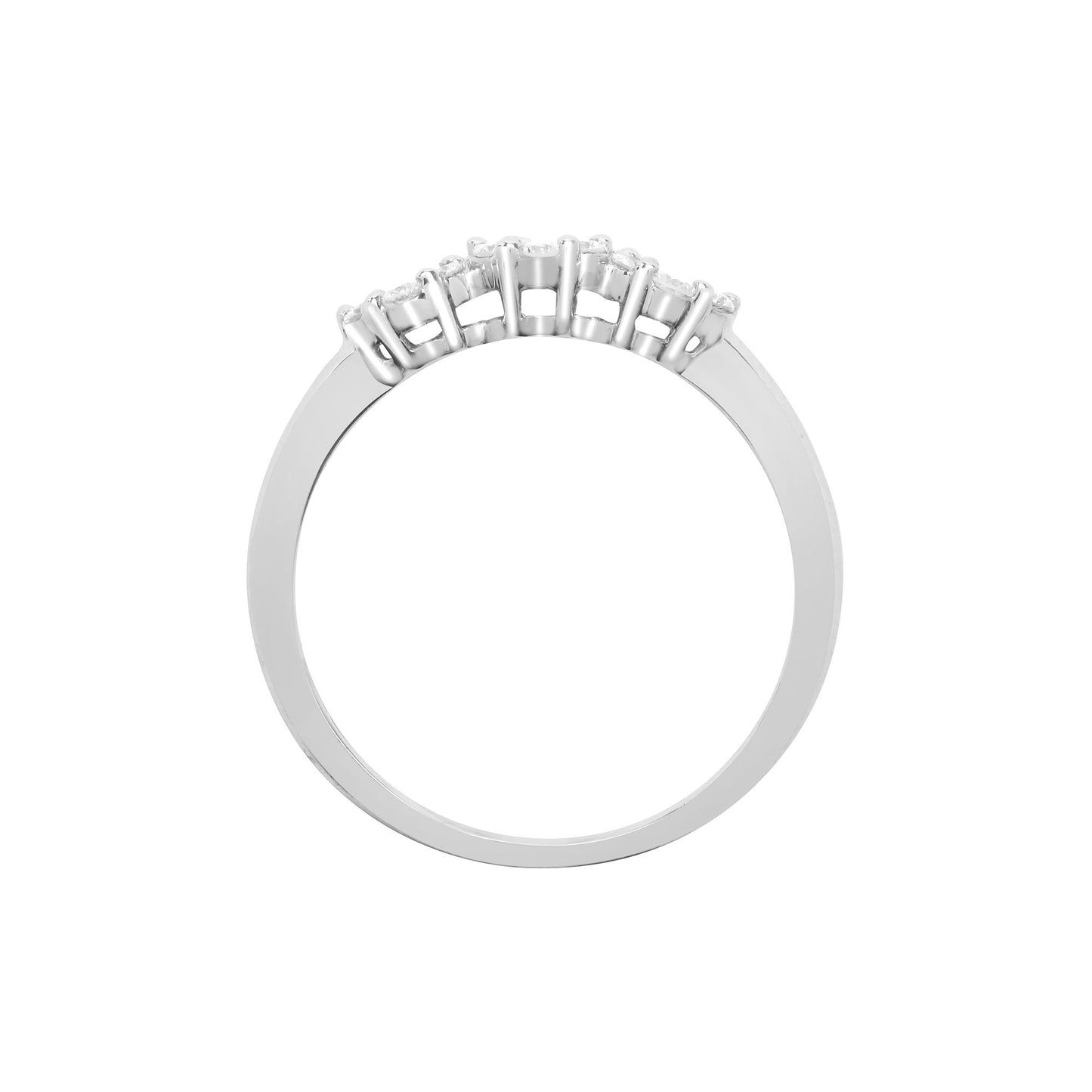 18ct White 0.45ct Natural Diamond 3 x 7 Cluster Ring