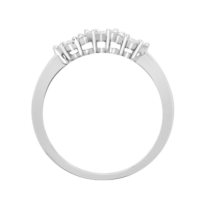 18ct White 1.50ct Natural Diamond 3 x 7 Cluster Ring