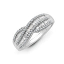 18ct White 0.69ct Natural Diamond Round Brilliant Cut & Baguette Ring