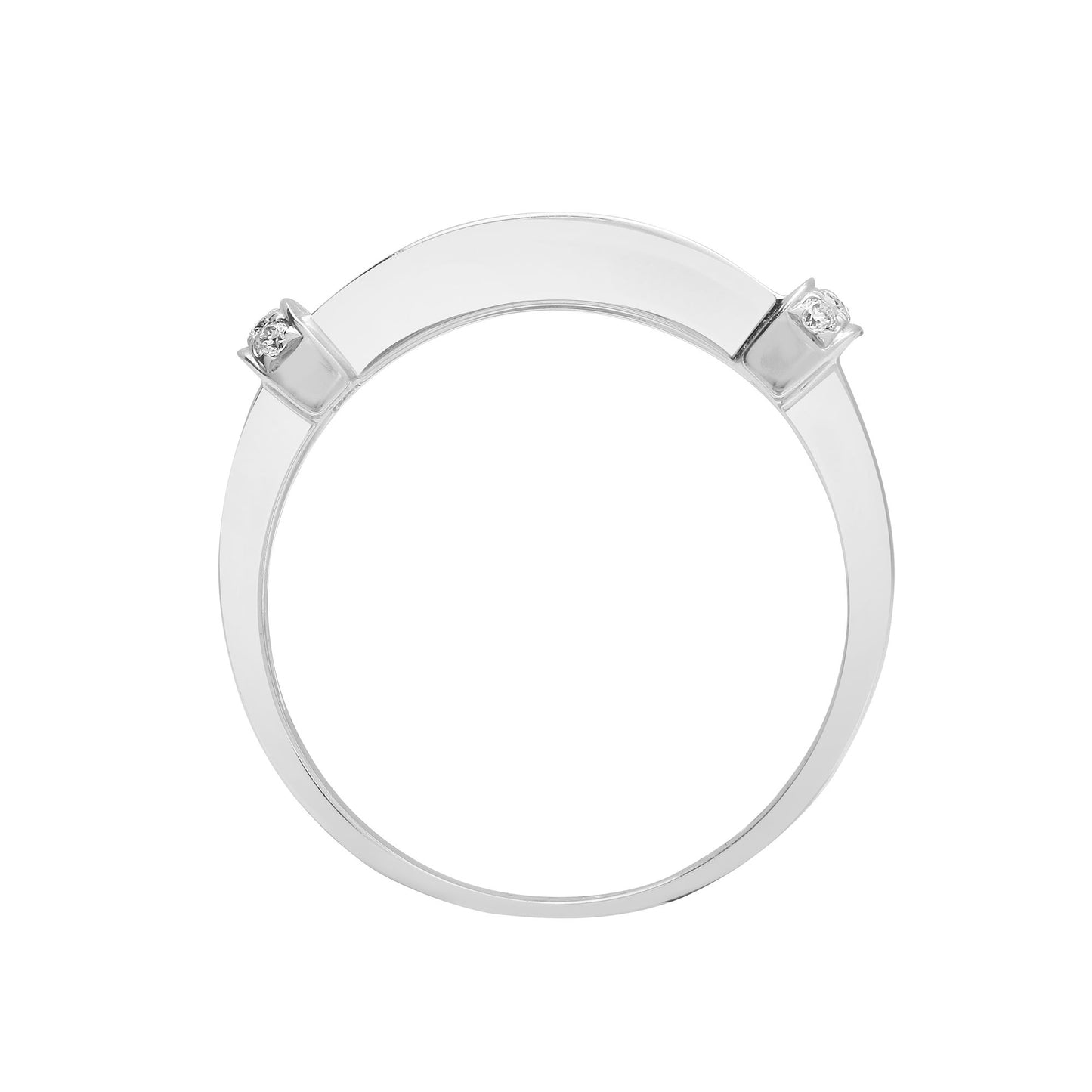 18ct White Gold 0.52ct Natural Diamond Round Brilliant Cut & Baguette Ring