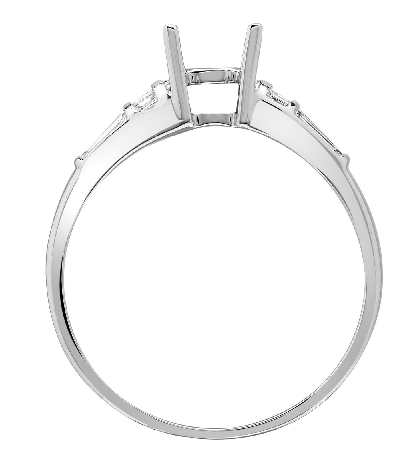 18ct White 0.36ct Natural Diamond Semi Set Ring - Holds 0.50ct
