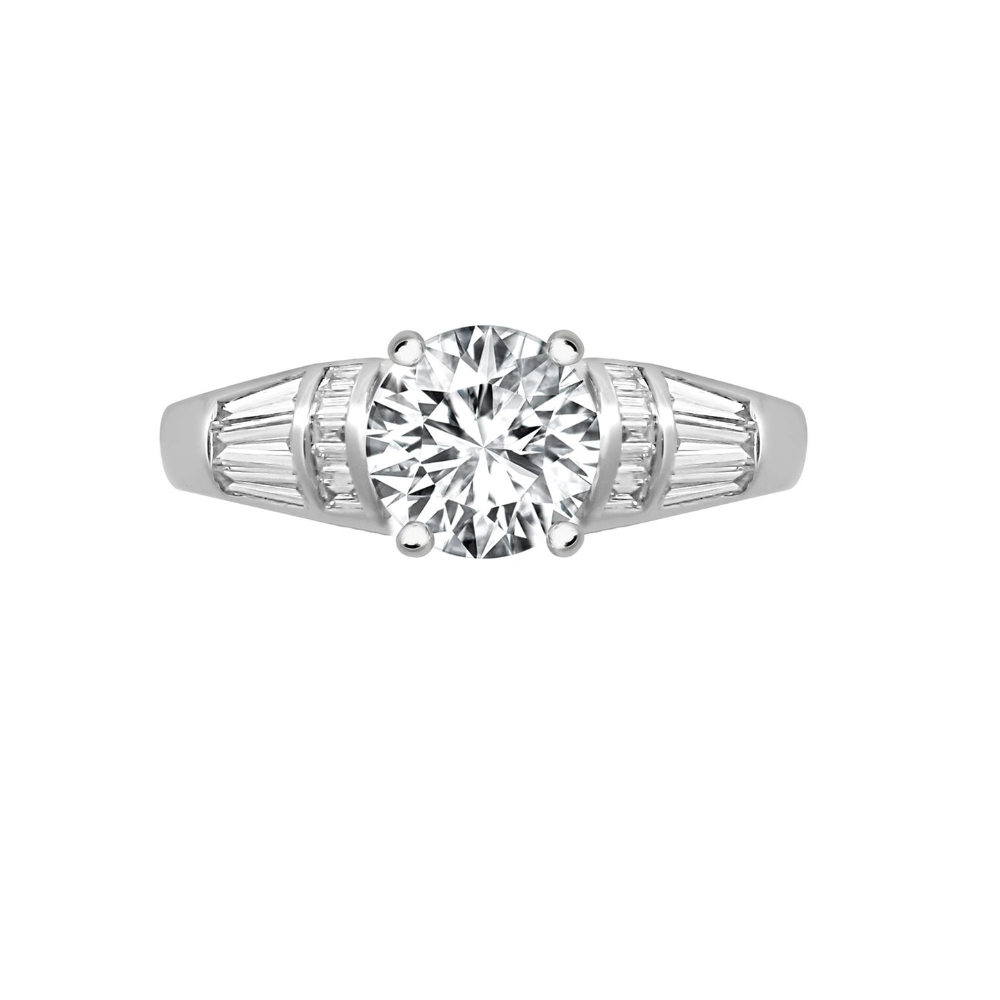 18ct White 0.36ct Natural Diamond Semi Set Ring - Holds 0.75ct