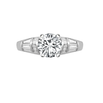 18ct White 0.36ct Natural Diamond Semi Set Ring - Holds 0.75ct