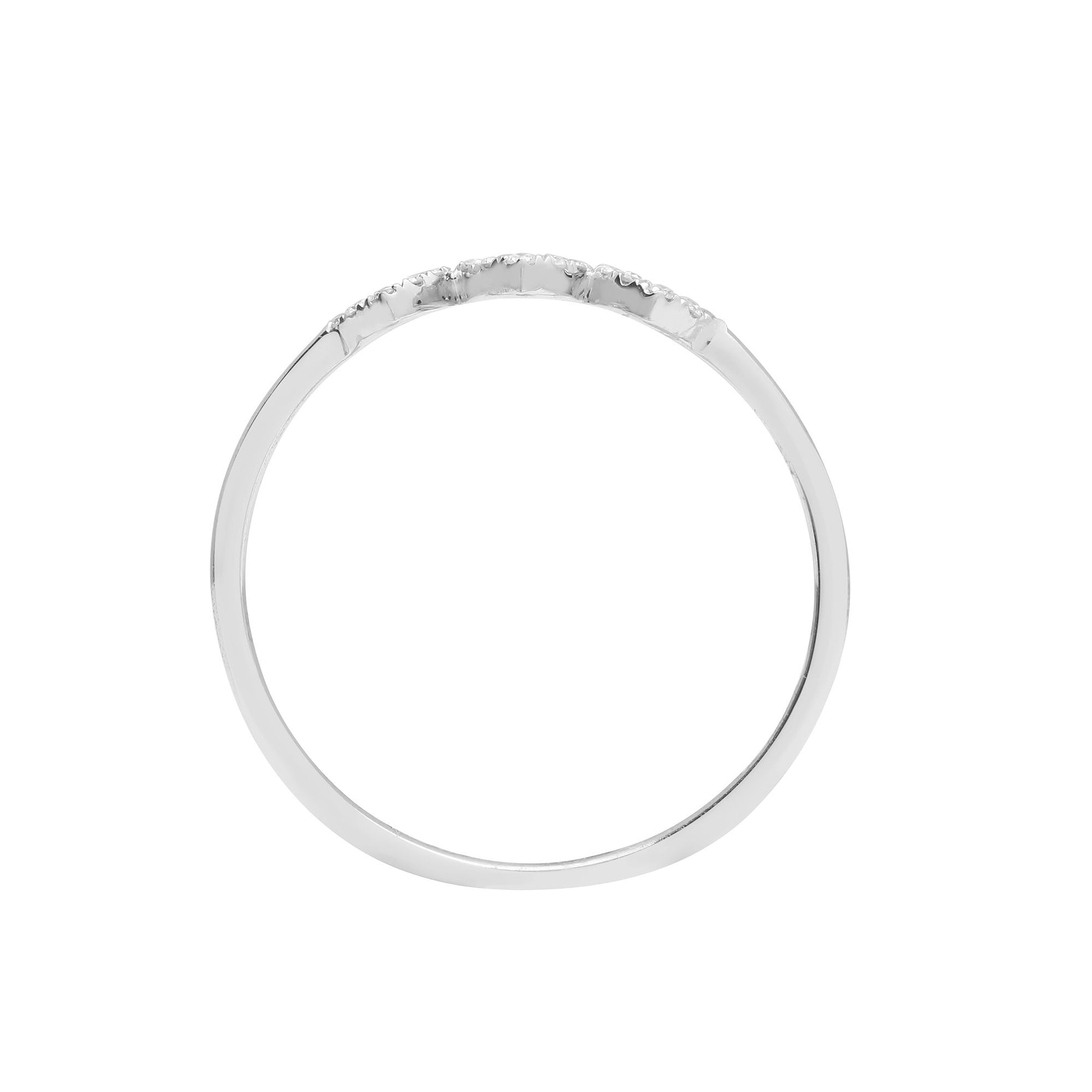 18ct White 0.10ct Natural Diamond 3 x Heart Ring