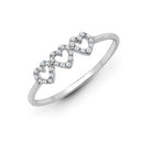 18ct White 0.10ct Natural Diamond 3 x Heart Ring