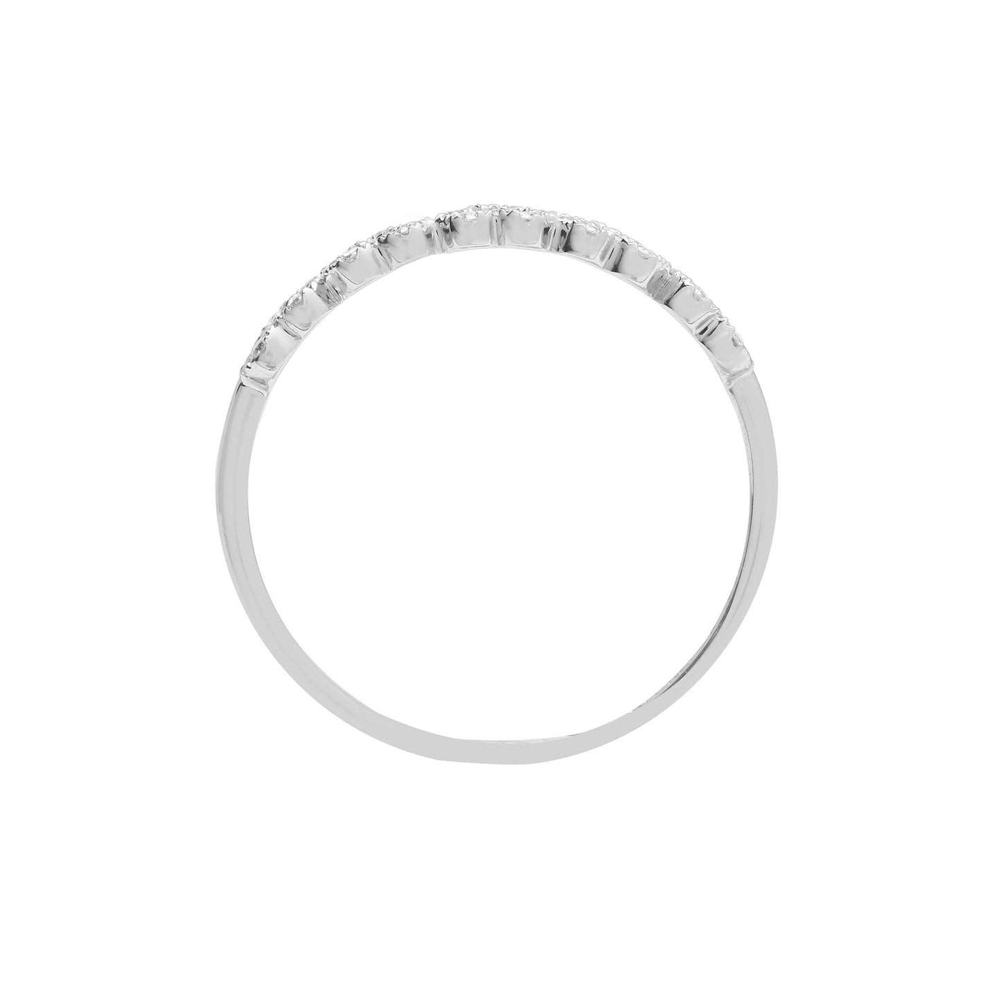 18ct White 0.15ct Natural Diamond 5 x Heart Ring