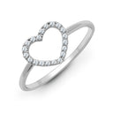 18ct White 0.14ct Natural Diamond Heart Ring