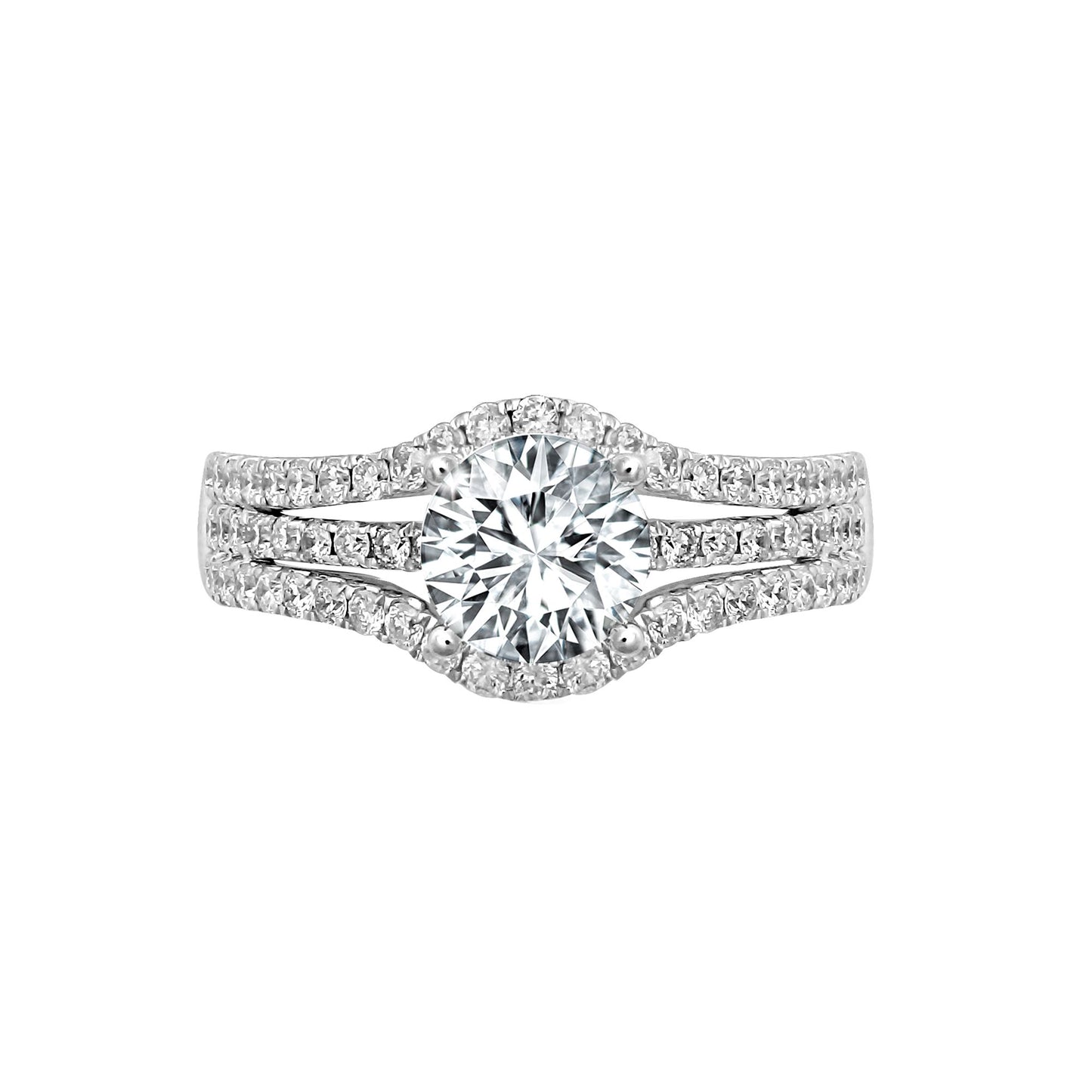 18ct White 0.50ct Natural Diamond Semi Set Ring - Holds 0.50ct