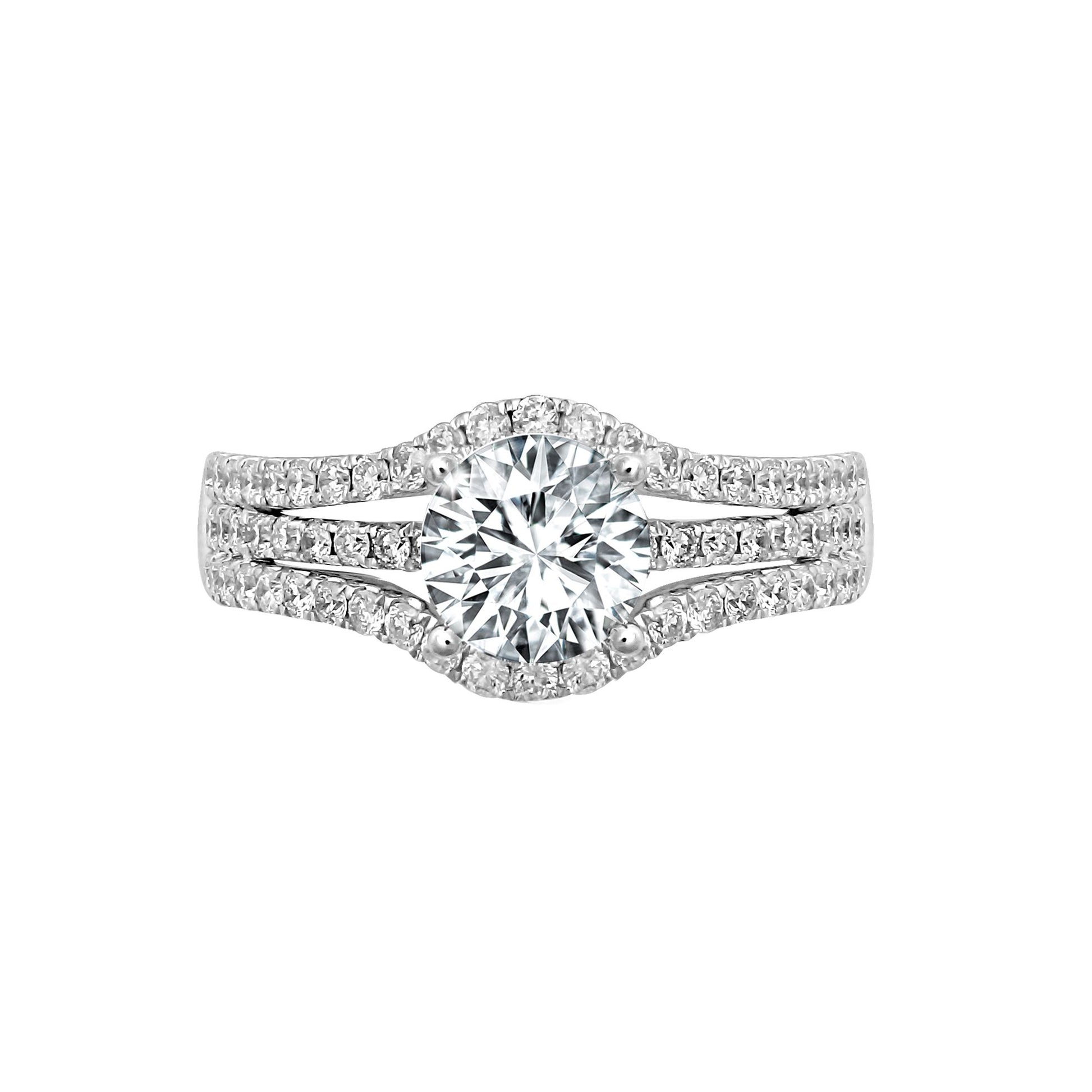 18ct White 0.50ct Natural Diamond Semi Set Ring - Holds 0.50ct