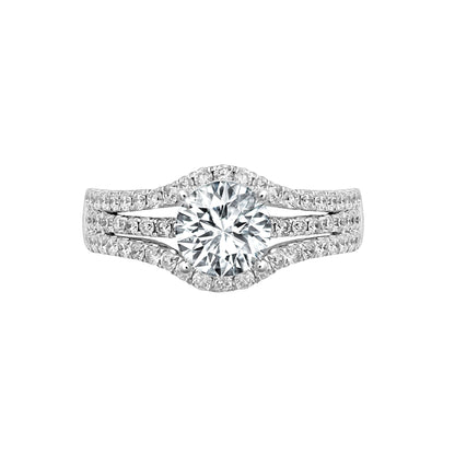 18ct White 0.50ct Natural Diamond Semi Set Ring - Holds 0.50ct