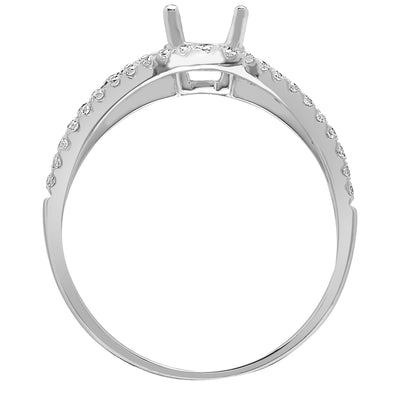 18ct White 0.50ct Natural Diamond Semi Set Ring - Holds 0.50ct