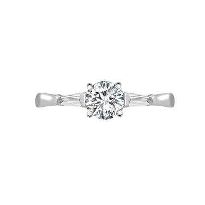 18ct White 0.16ct Natural Diamond Semi Set Ring - Holds 0.75ct