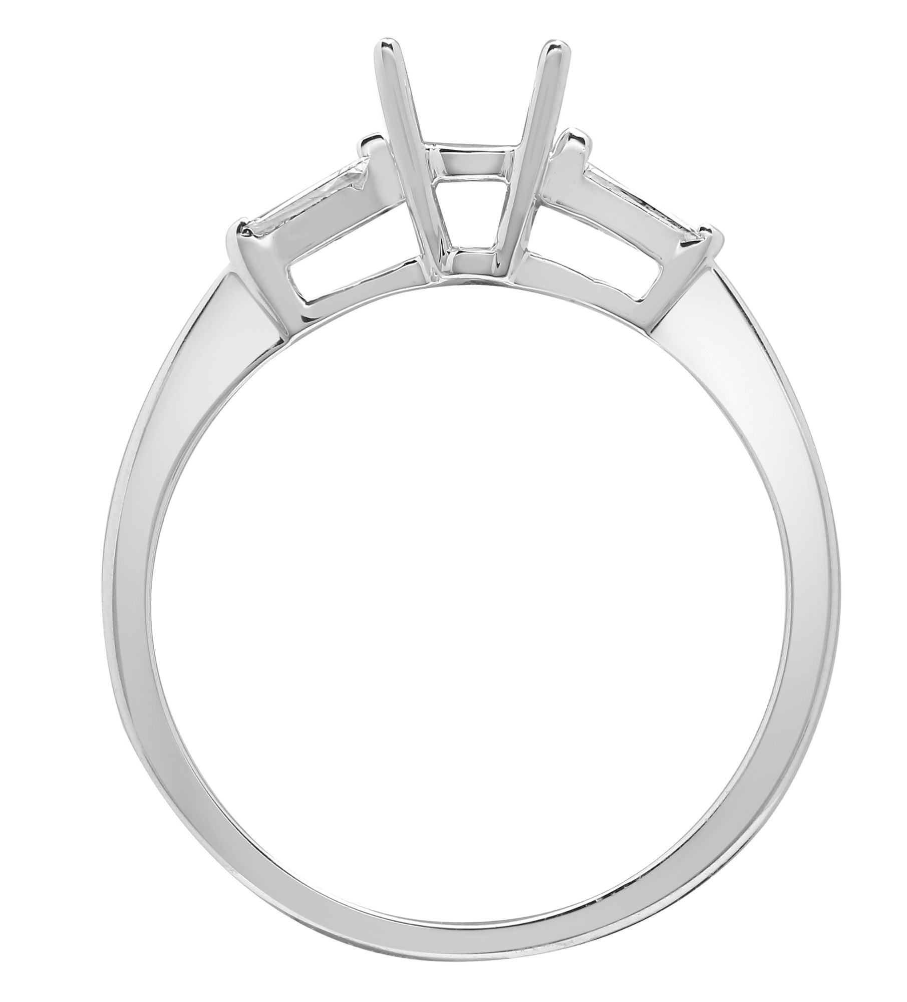 18ct White 0.16ct Natural Diamond Semi Set Ring - Holds 0.75ct